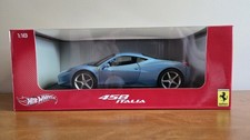 Hot Wheels Ferrari 458 Italia - Light Blue - 1:18 scale