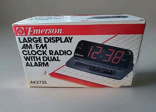 Emerson AK2735 AM FM Alarm Clock Radio Large Display Black Tested Works