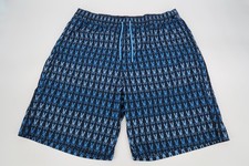 Psycho Bunny Men's 1XLT Barker All Over Print Swim Trunks Blue Navy XLT