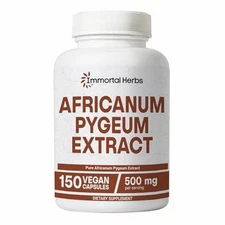 Immortal Herbs Africanum Pygeum 500mg, 25:1 Extract, 150 Pills, Extra Strength 5