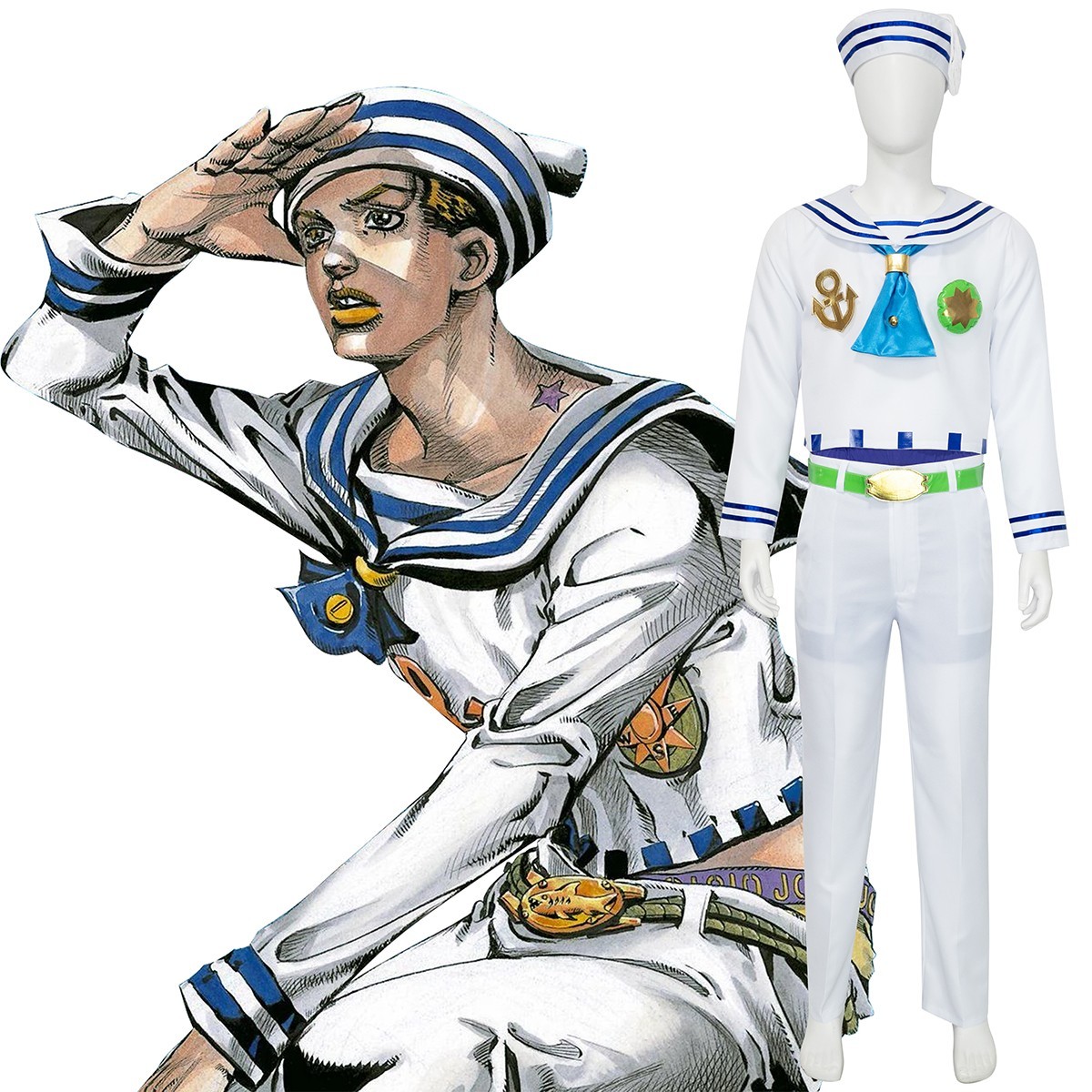 フリーセーラー IN STOCK JJBA Part 8 JoJolion Josuke Higashikata Cosplay Costume