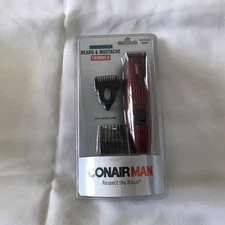 CONAIRMAN Men's Corded Plug-In Beard & Mustache Trimmer with 3 All Purpose Combs
