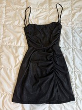 Black Sparkle Mini Dress Open Back