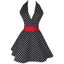 Lovely Cotton Retro Black Aprons for Women Girls Cake Kitchen Cooking Bake Ap...