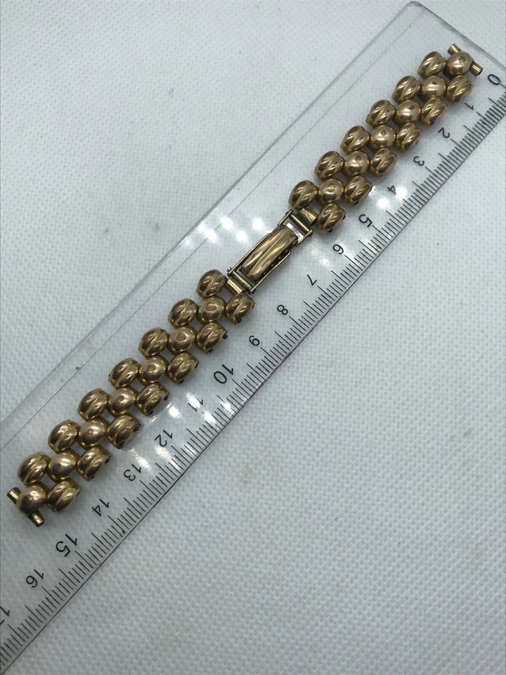 Reloj Vintage GBMM Genève Chapado en Oro Osos de Arroz Correa Banda 9.9 mm ONS Error D Foto 4 de 4