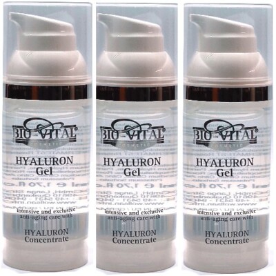 BIO-VITAL Hyaluron Säure Konzentrat Gel Anti Aging Feuchtigkeits Creme 50ml 3x