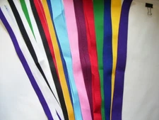 🥇V- NECK RIBBON WITH CLASP ASSORTED COLORS FOR MEDALS APPROX. 32" NECK RIBBONS