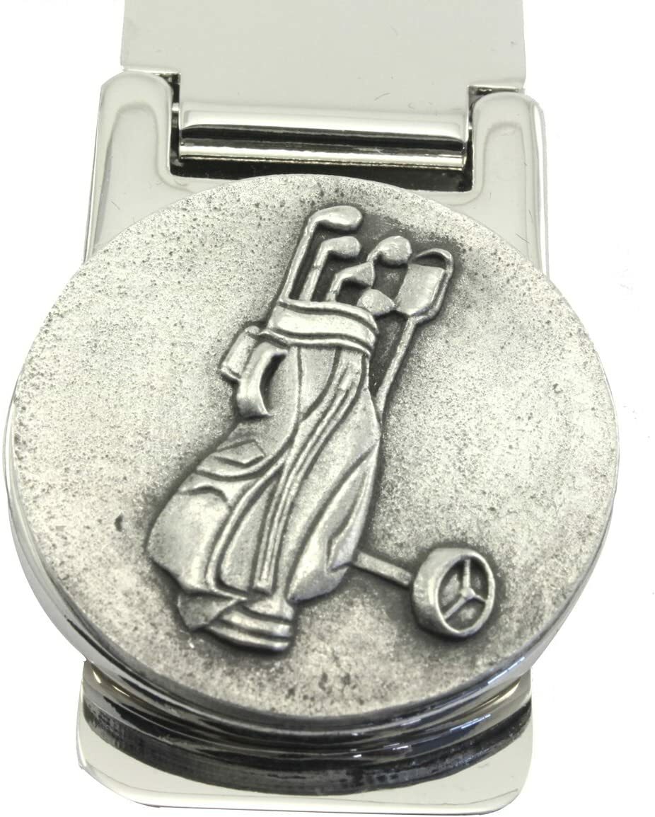 Premium Mullingar Pewter and Stainless Steel Golf Money Clip Organizer-image