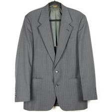 Vintage Wool 2 Piece Grey Pinstripe Suit