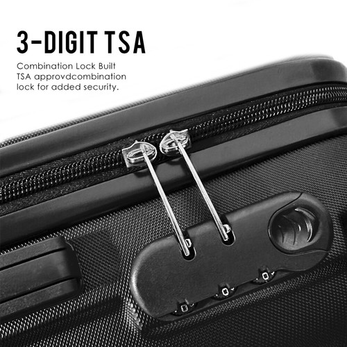 2/3PCS Luggage Set Suitcase ABS Lightweight Trolley Travel Cabin Case 4 Wheel - Picture 22 of 23