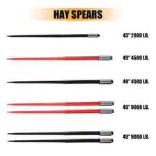 43"49" Square Hay Spike 4500lb Bale Spear Wide Tine Spike Skid Conus For Tractor