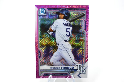 2021 Bowman Chrome Prospect Mojo Pink Refractor #'d /199 Wander Franco TB Rays