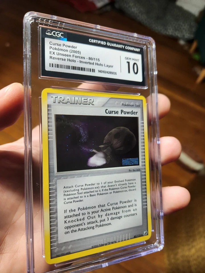 TOP POP 11) CGC 10 Gem Pokemon Ex Unseen Forces 80/115 Curse Powder Holo ERROR  - Image 3 of 4