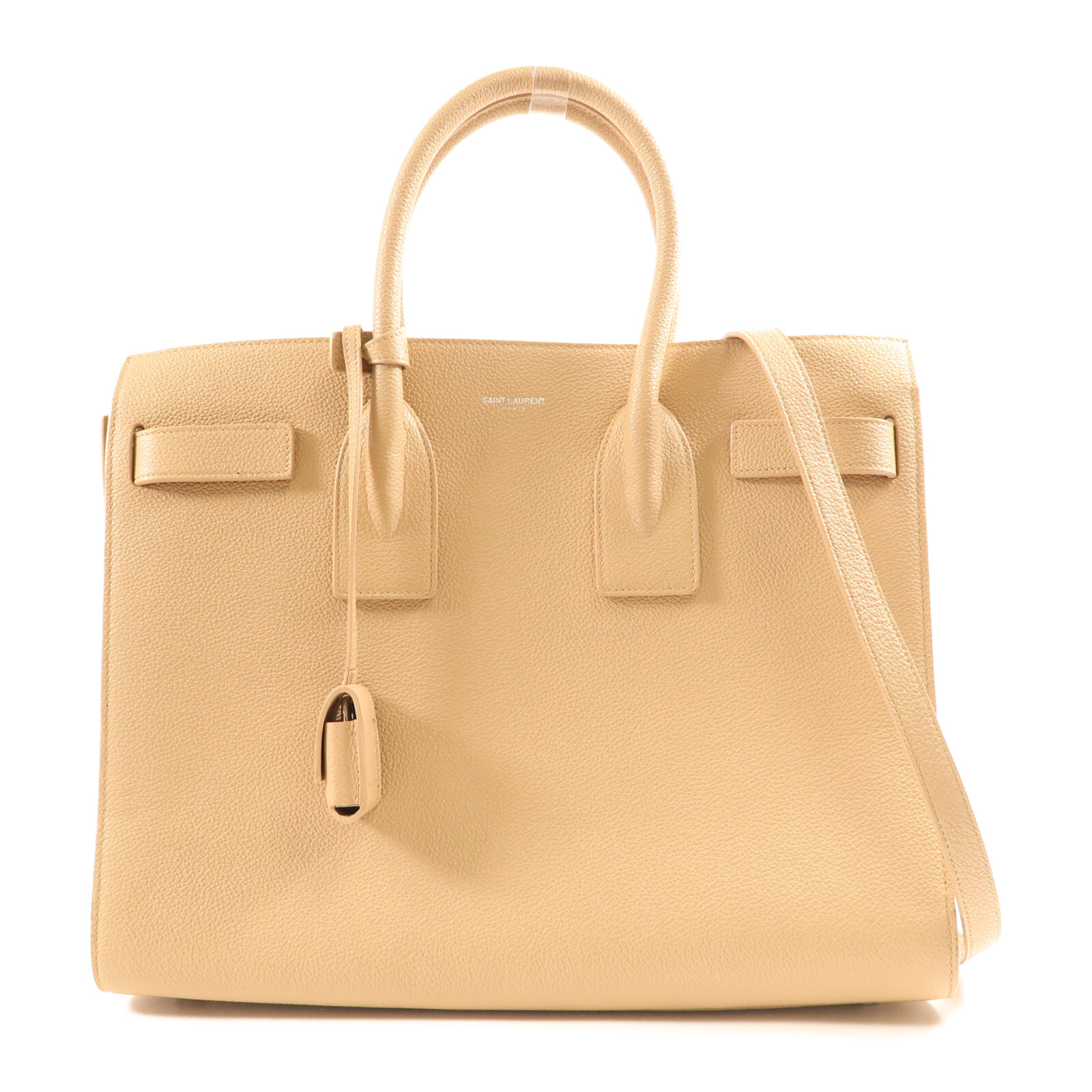 Borsa a tracolla SAINT LAURENT YSL SHW Sac de jour 2 vie pelle di vitello beige