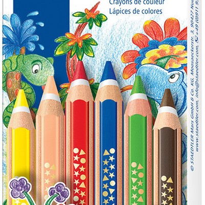 STAEDTLER Noris Club Super Jumbo Coloured Pencils - Assorted Colours (Pack of 6)