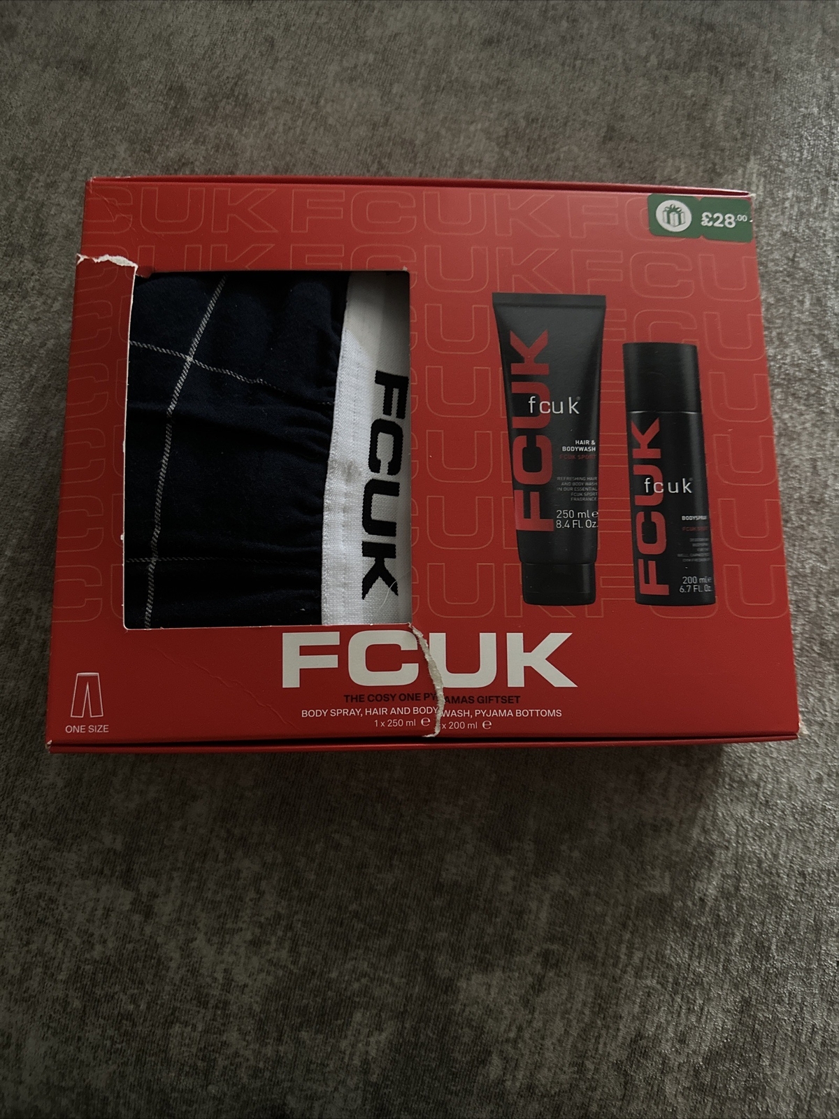 FCUK Gift Set Present Pyjama Bottoms Hair & Body Wash Body Spray NEW eBay