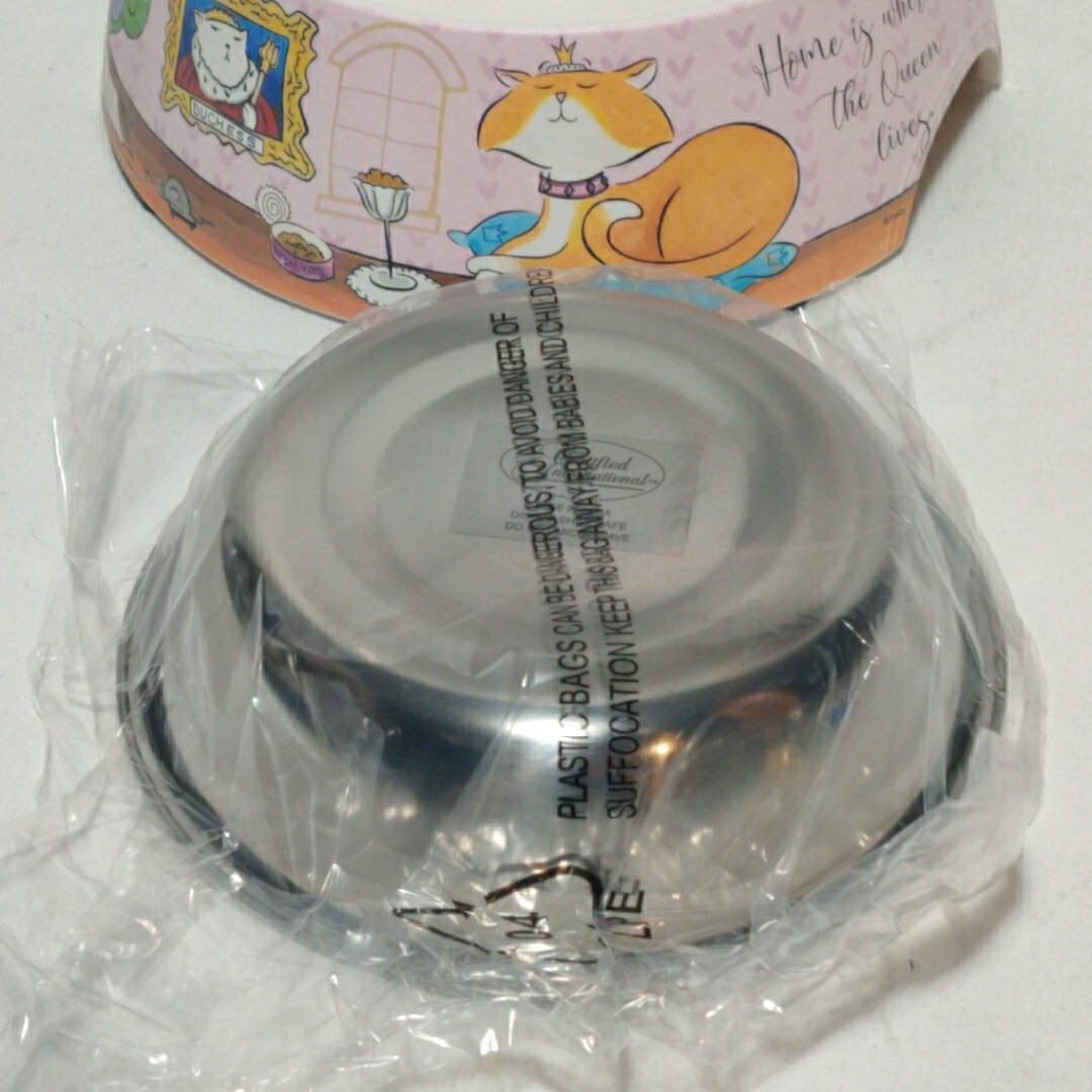 "Cat Royalty" Cat Bowl Go Green Bamboo Kitty Feeding Removable Stainless Bowl