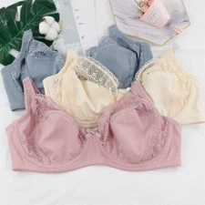 Plus Size Womens Bras Minimizer Brassiere Breathable Lace Lingerie Underwear Top