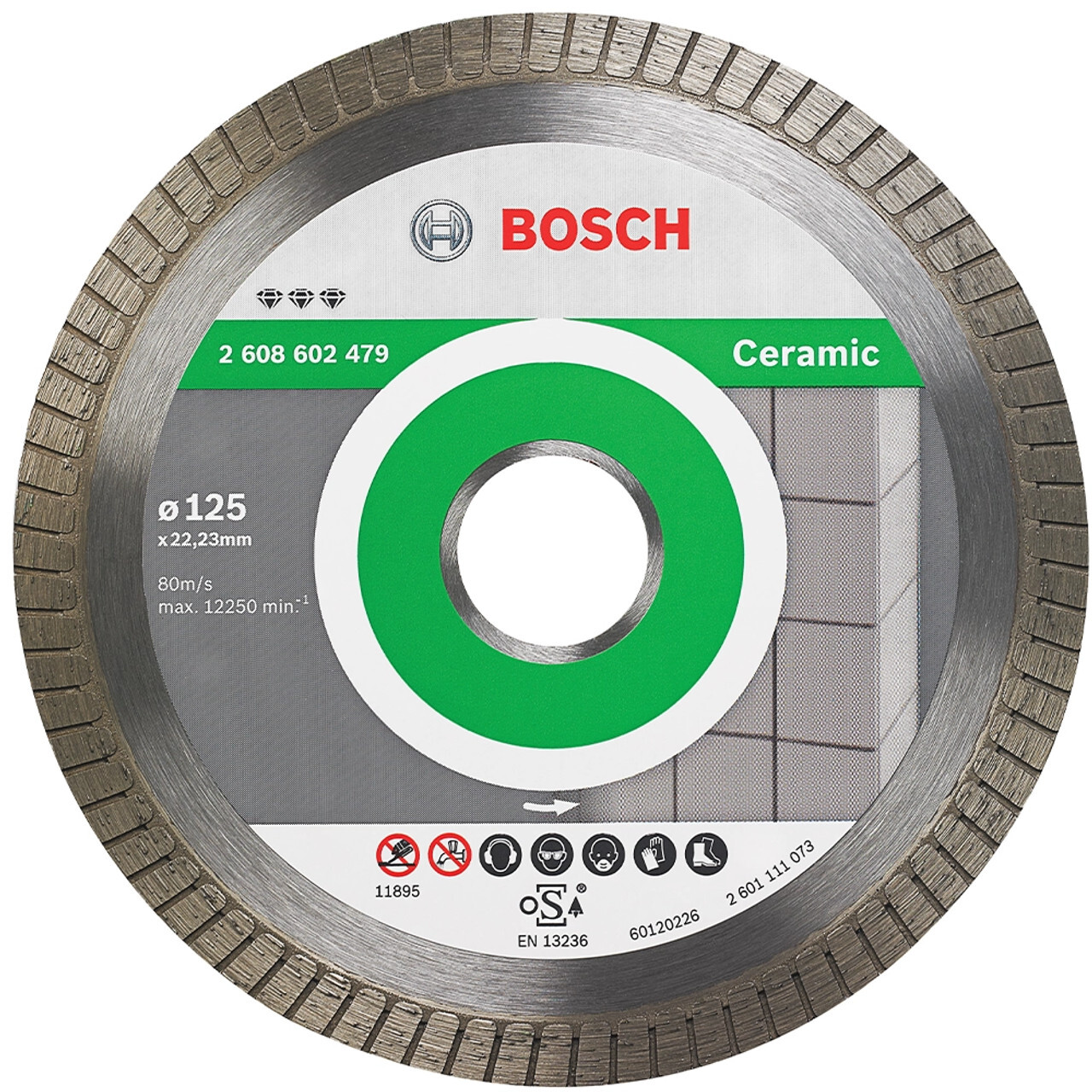 Bosch 125mm x 22.23mm Diamond Cutting Disc for Ceramics