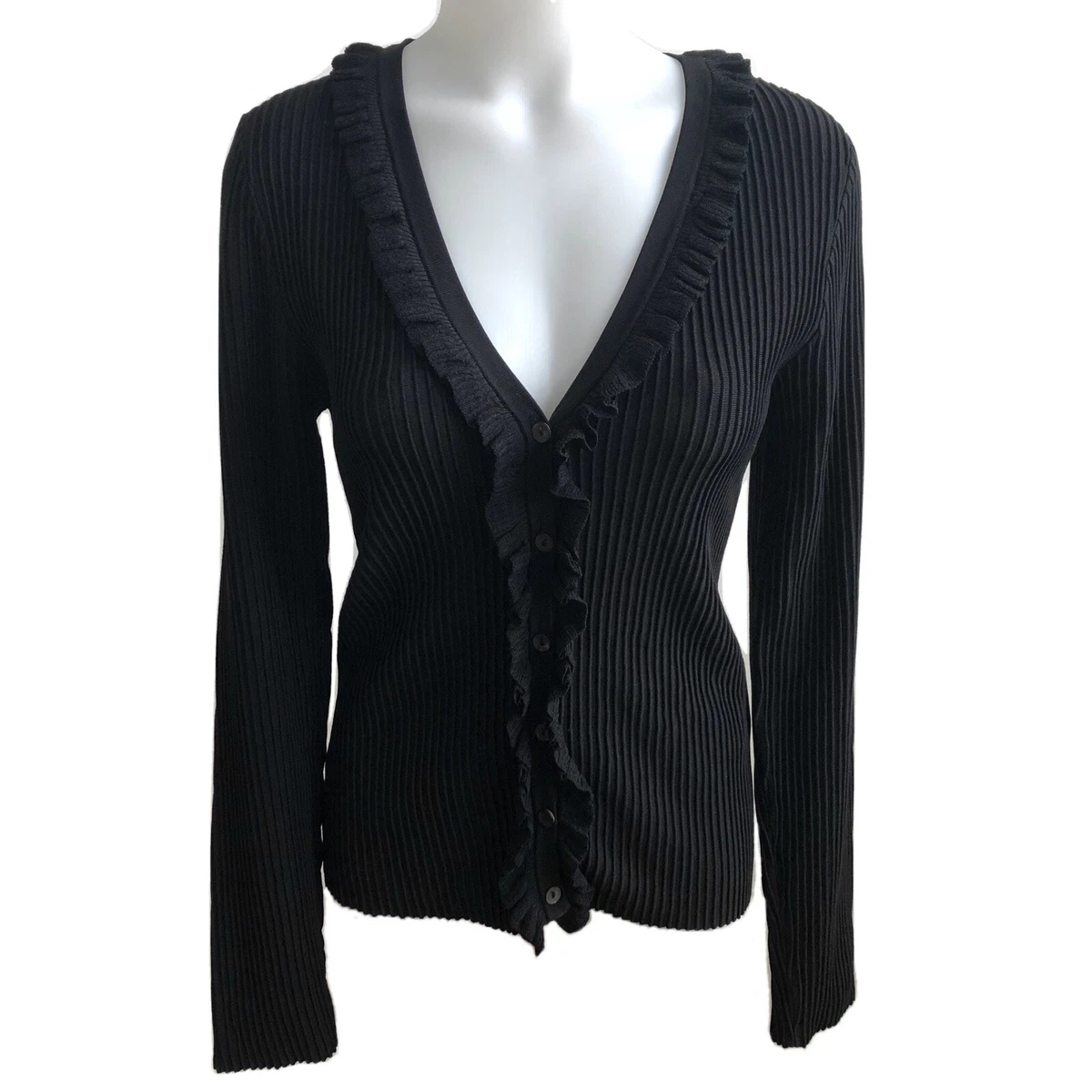 Womens black cheap ribbed cardigan