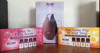 Now Solutions Faux Wood Aromatherapy Oil Diffuser BUNDLE/With Essential Oil Kits