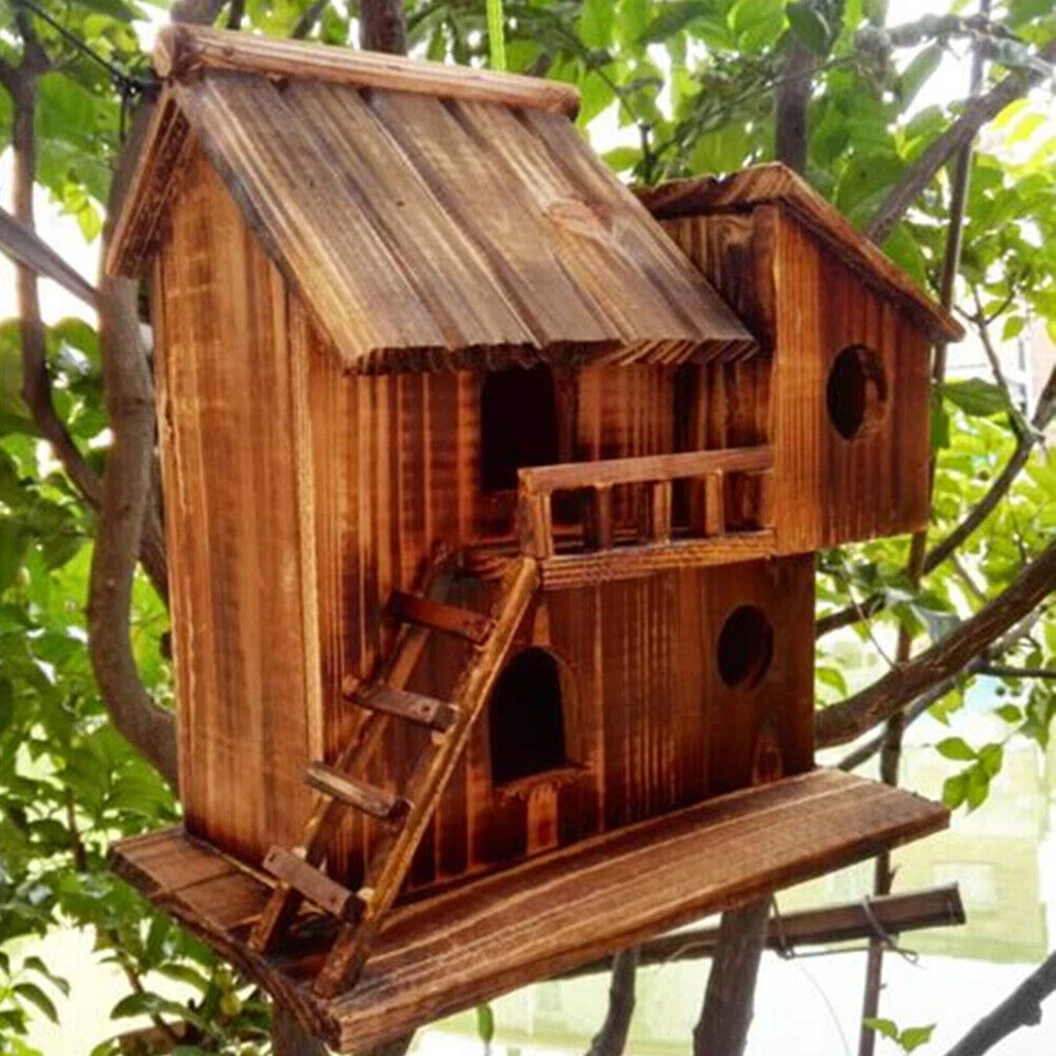 Squirrel House Nesting Box Bird Nature Animals Safety Wooden Nest Protector USA - Image 2 of 4