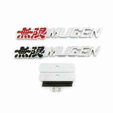 New Jdm 1x 3d Chrome Mugen Grill Badge Front Grille Car Power Emblem Sport