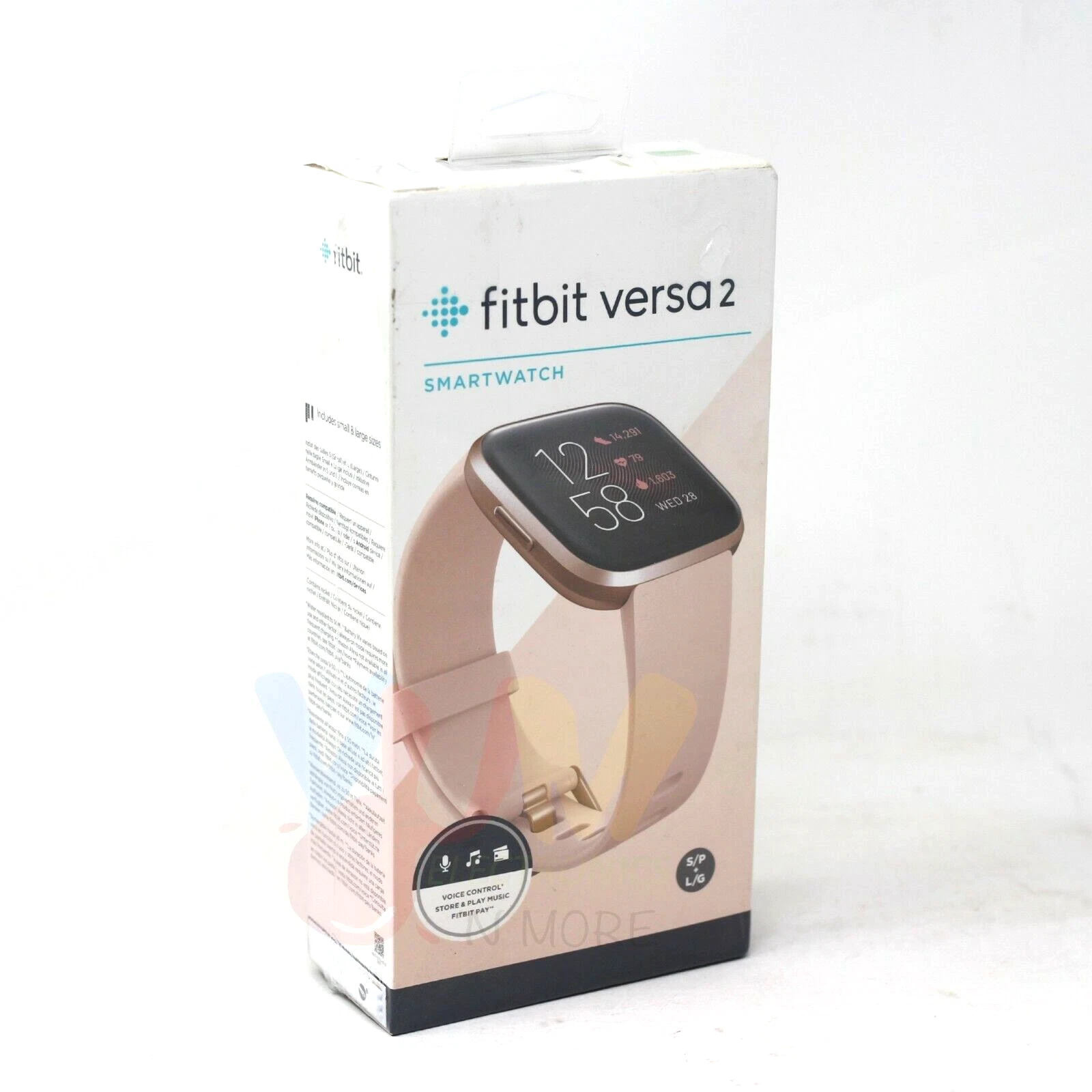 Fitbit Versa 2 Health Fitness Smartwatch Petal Copper Rose Aluminum SP + LG
