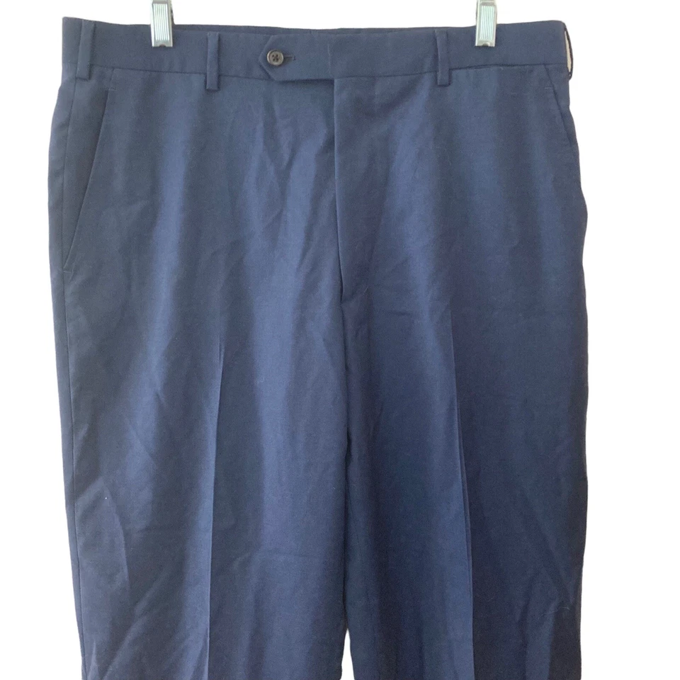 Vintage Belvest by Carroll & Co Dress Pants Men's IT 50 US Large 100% Wool Blue  - Image 3 of 4