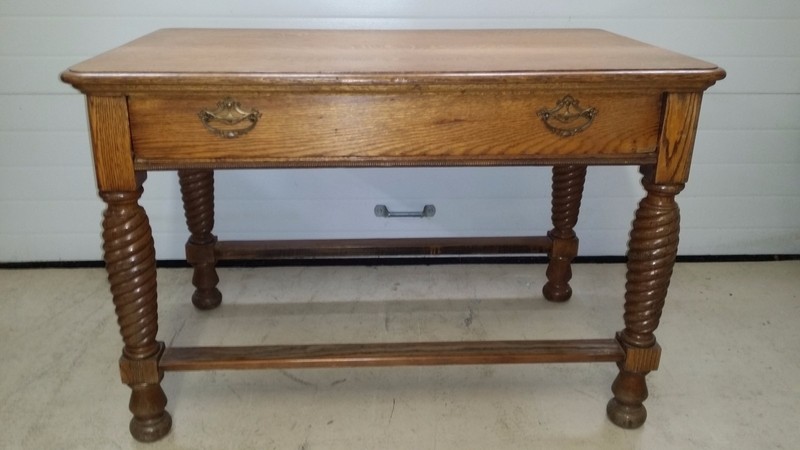 Antique Oak Table with twist Legs 