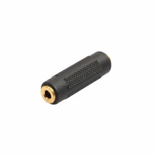3.5mm Stereo Audio Gold Plated Female to Female Jack Coupler Adapter Black