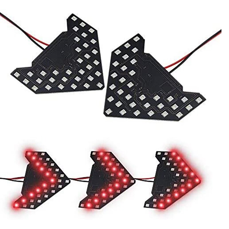 2pcs 33SMD Arrows Panel LED Light Bulbs Side Mirror Turn Signal Lights Lamp