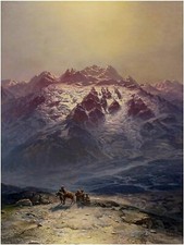 Mountain Scene I. Zankovsky Tile Mural Kitchen Wall Backsplash Marble Ceramic