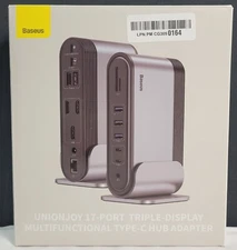 Baseus 17-in-1 USB C Docking Station to Cast on 3 Monitors with 100W PD USB-C 