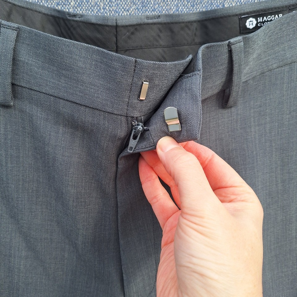 NWT Mens Haggar Travel Performance Suit Pants 38X30 Graphite Grey