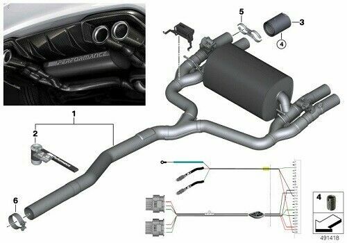 BMW Genuine M Performance Exhaust System M2 F87 with Titanium Tips 18302454297