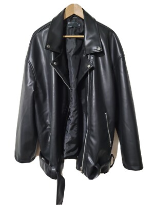 ASOS DESIGN Cropped PU Leather Biker Jacket RRP $240