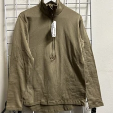 US Military Cold Weather Medium Regular Half Zip Grid Fleece Waffle Thermal Top