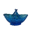 Fenton Daisy and Button Colonial Blue Glass Split Handle Small Basket , EUC