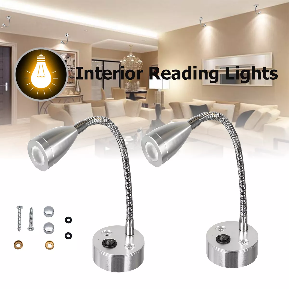 12v wall top lights for caravans