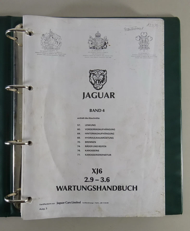 Manuale Officina Jaguar XJ40/XJ6 2,9/3,6 Litro Daimler Sovrano Carrozzeria - Immagine 2 di 4