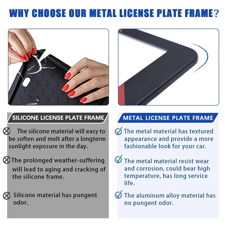 2X For BMW 1/2/3/4/5/6 Series Tri 3 Color Car License Plate Frame M Power Cover - Image 3 of 4