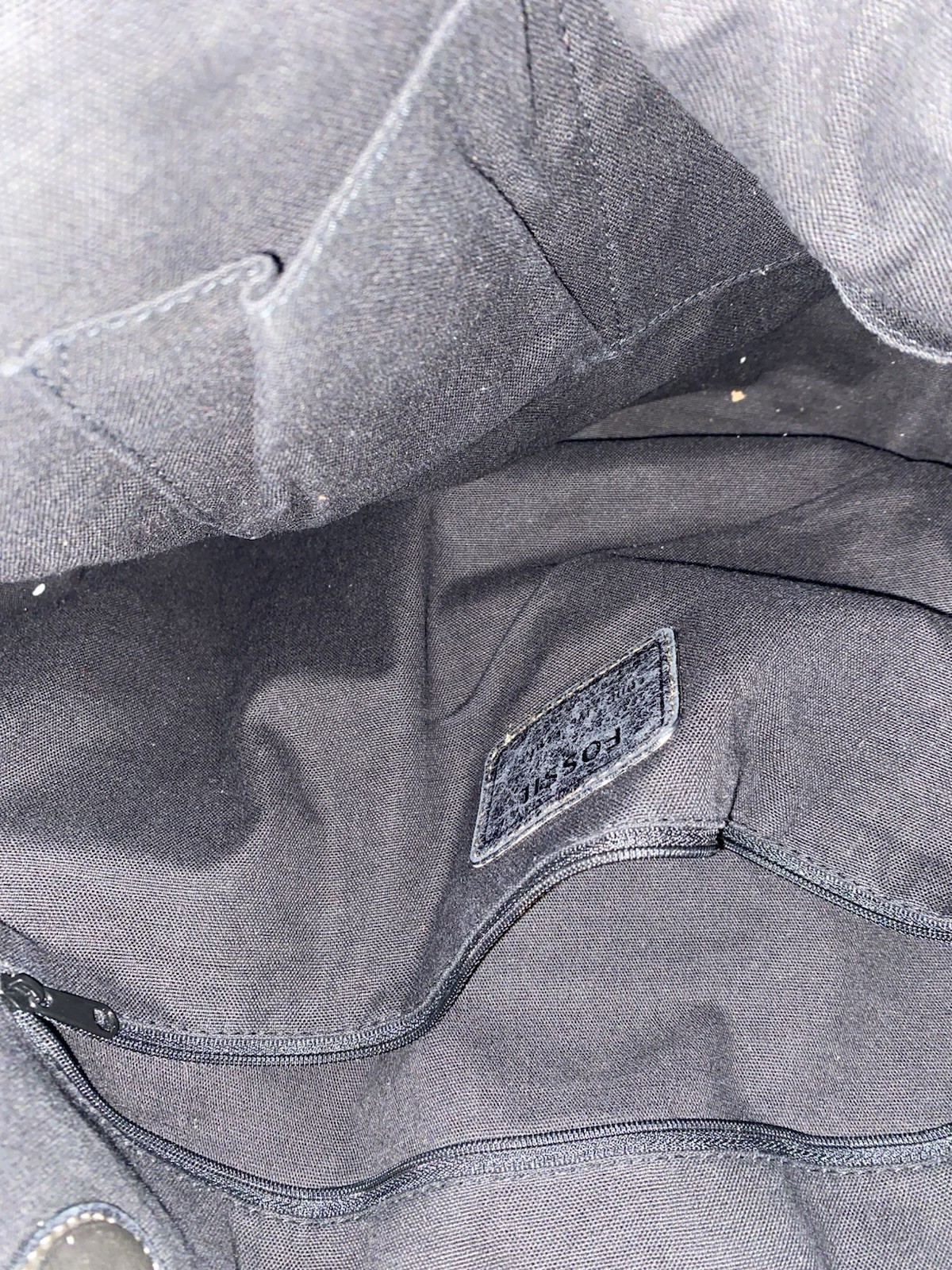 Fossil Solid Black Leather Crossbody Medium Shoul… - image 9