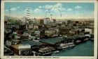 Portland Oregon Business area from Harbor Coca-Cola sign 1923 vintage postcard