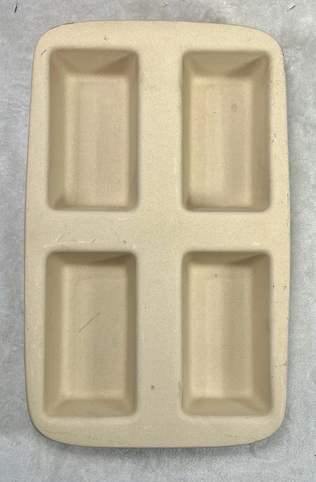 Pampered Chef Mini 4 Loaf Stoneware Bread Pan 15x9 Family Heritage