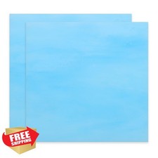 PATIKIL Stained Glass Sheets Sky Blue 4x4" 2 Sheets