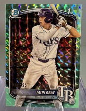 Taitn Gray 2025 Bowman Draft Chrome BDC-7 1st Aqua Geometric Refractor /125 Rays