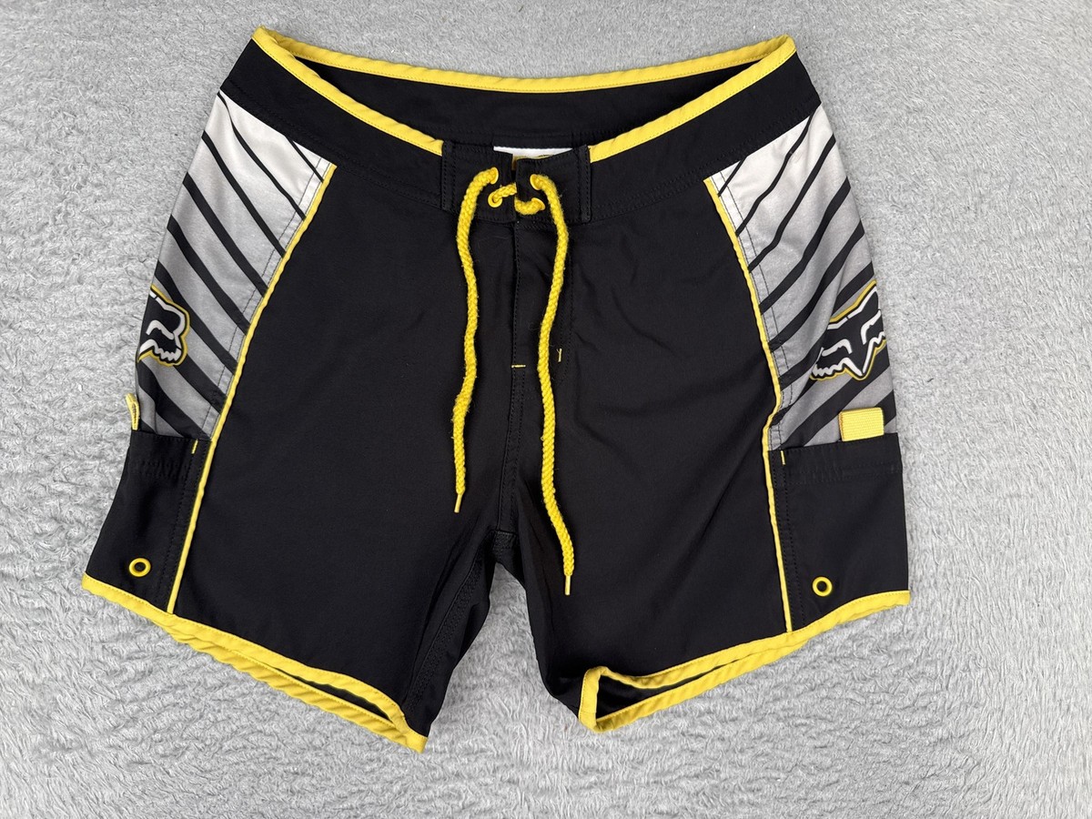 Fox Racing Shorts Women 5l Black Yellow Board Shorts Swim Trunks