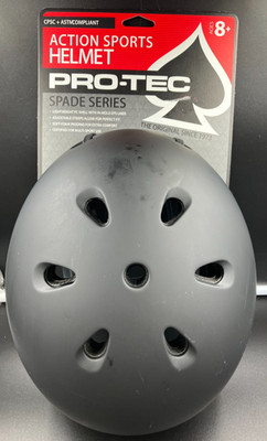 Pro-Tec Spade Series Action Sports Helmet Matte Black M/L Safety Gear NEW