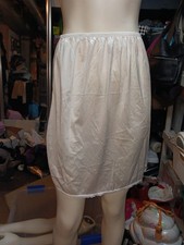 Vintage Vassarette White Half Slip with Lace Trim and Side Slit USA Made Size M